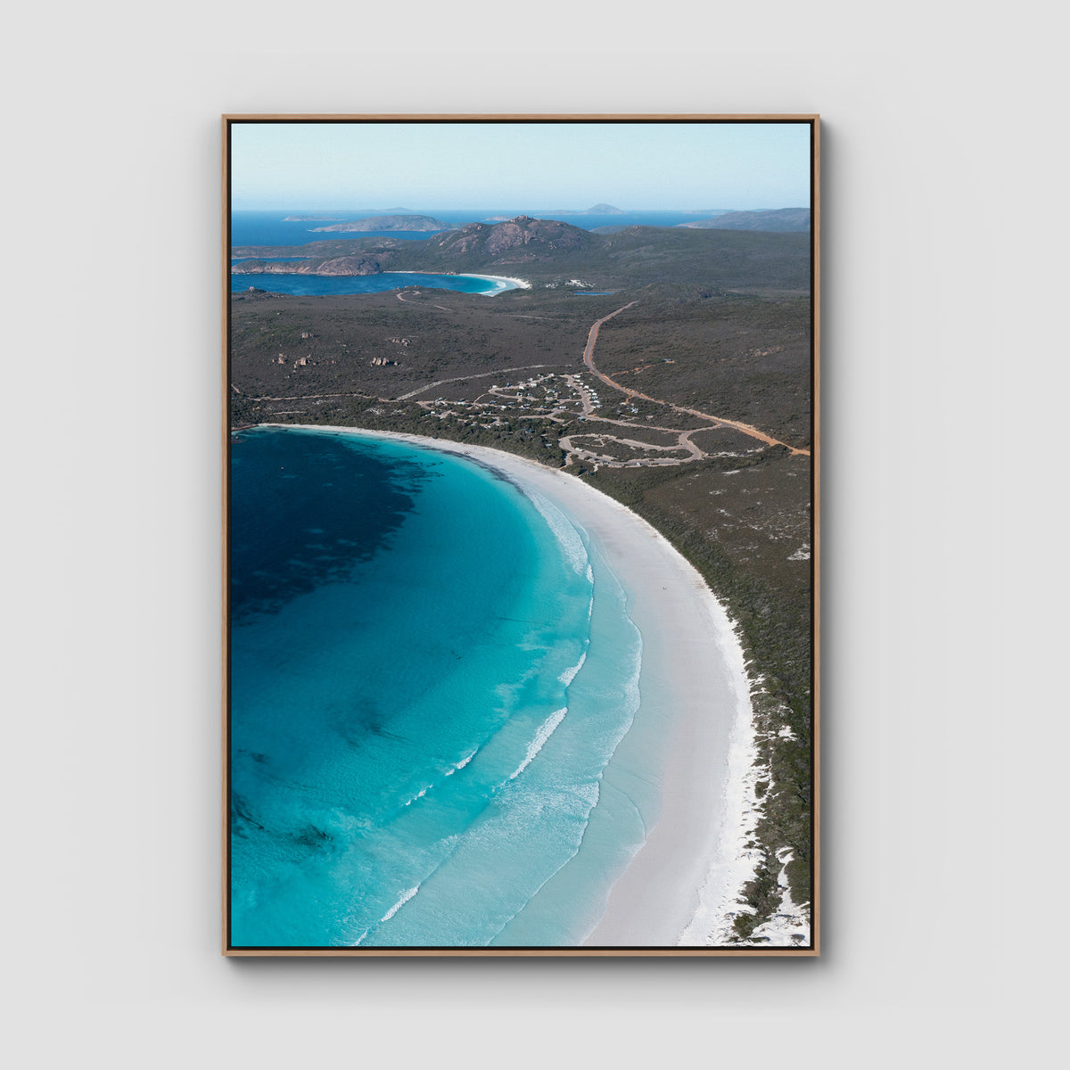 Lucky Bay - Esperance - Art Print - Float Frame Canvas - Raw Oak - Portrait