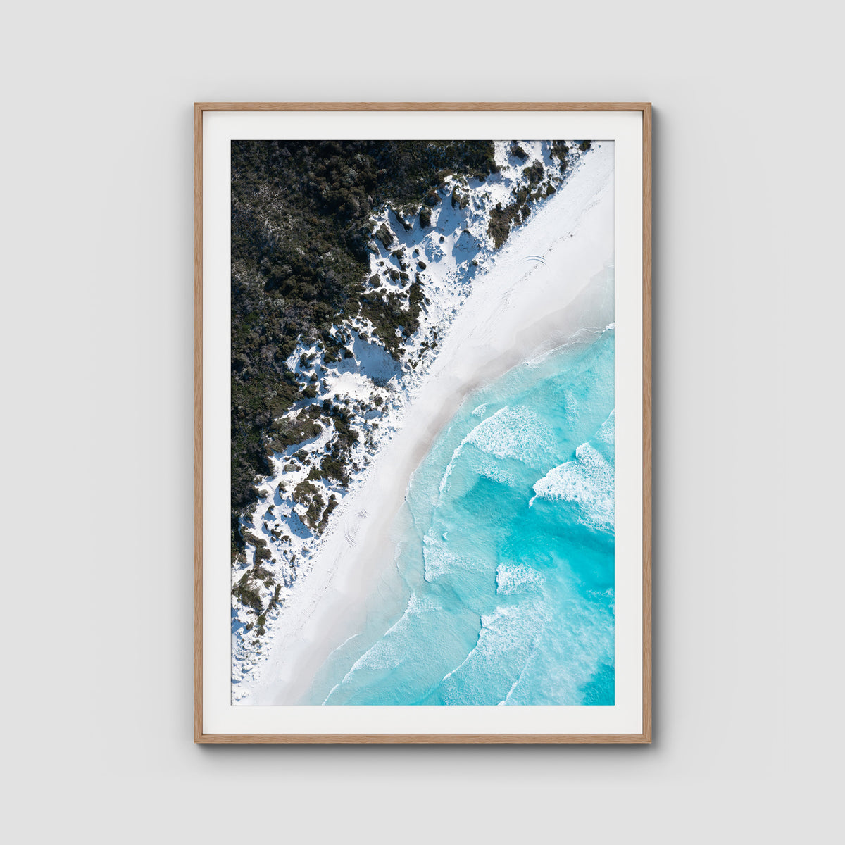 Lucky Bay Symmetry - Esperance - Art Print - Traditional Frame - Raw Oak - Portrait
