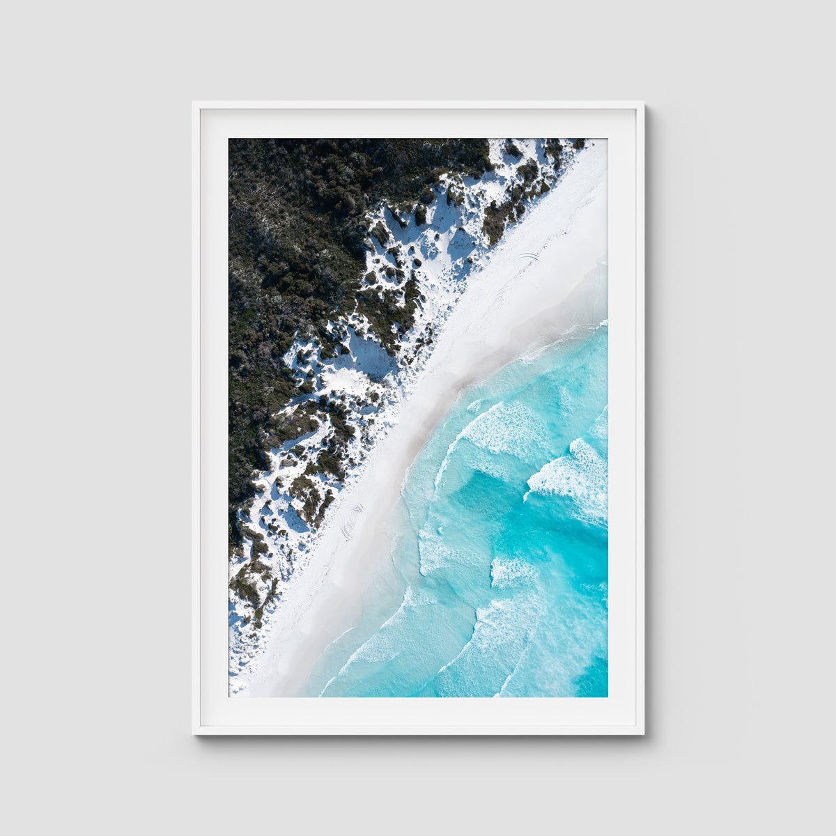Lucky Bay Symmetry - Esperance - Art Print - Traditional Frame - White - Portrait
