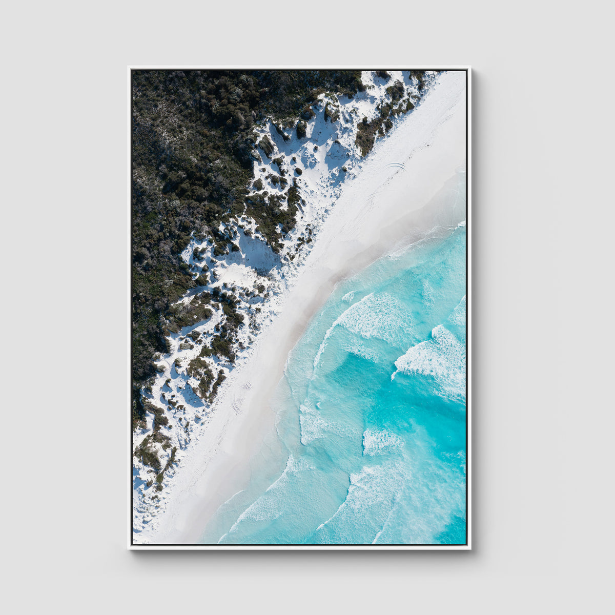 Lucky Bay Symmetry - Esperance - Art Print - Float Frame Canvas - White - Portrait