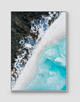 Lucky Bay Symmetry - Esperance - Art Print - Float Frame Canvas - White - Portrait