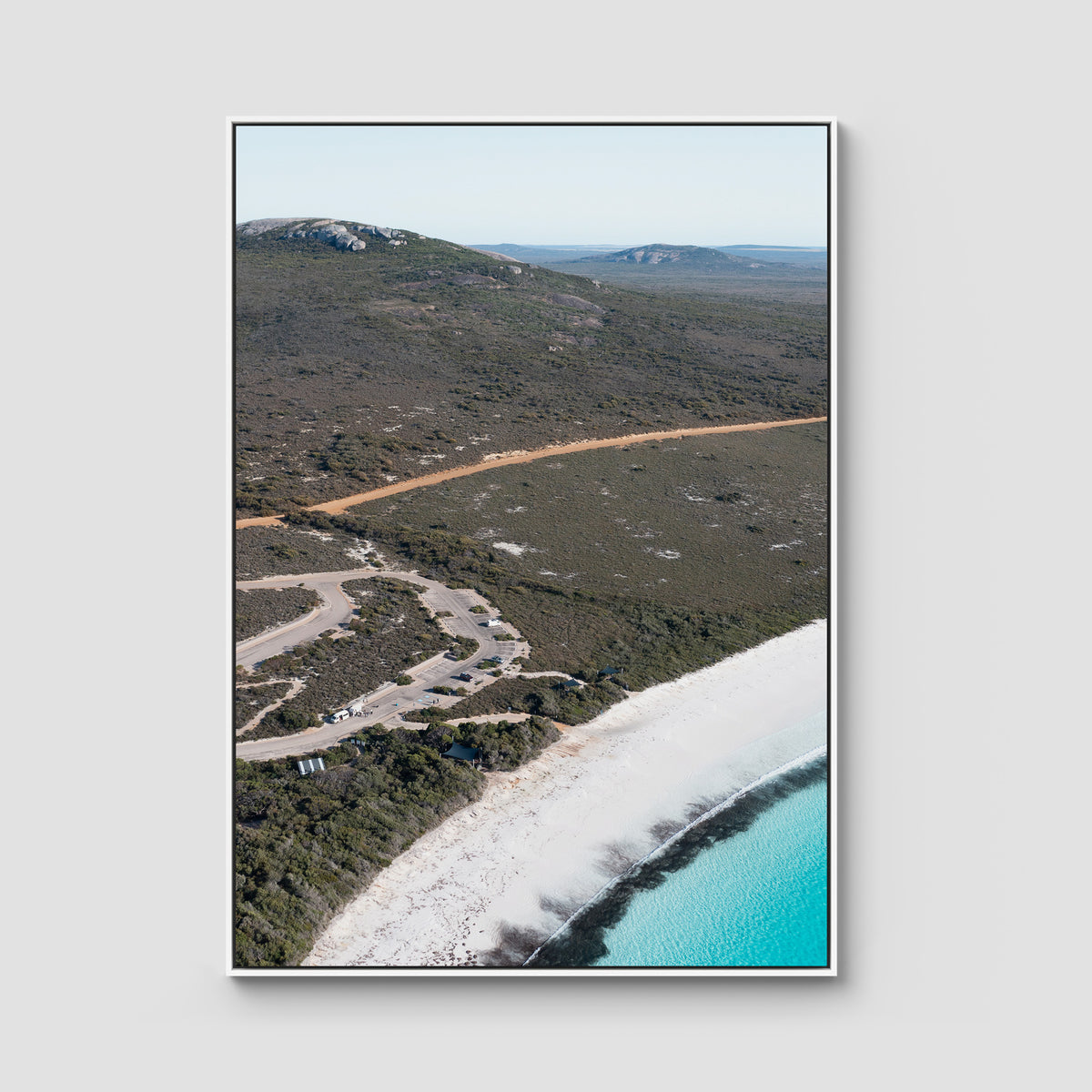 Lucky Bay Campground - Esperance - Art Print - Float Frame Canvas - White - Portrait