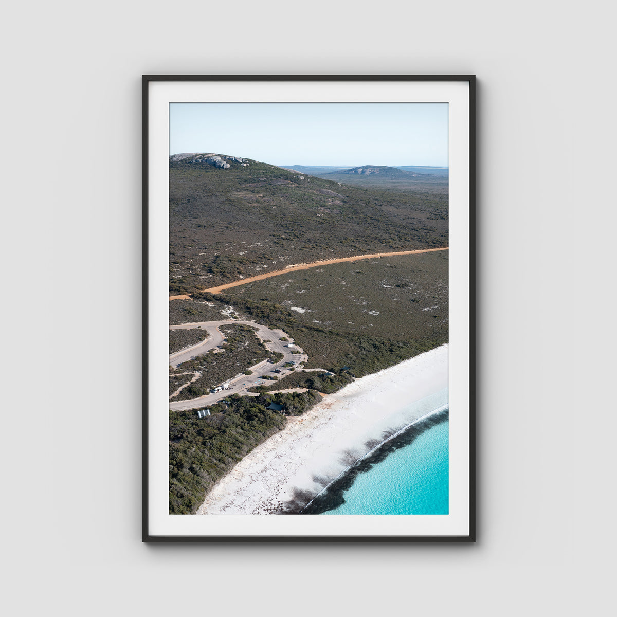Lucky Bay Campground - Esperance - Art Print - Traditional Frame - Black - Portrait