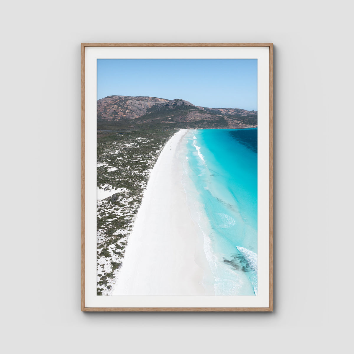 Le Grand Beach - Esperance - Art Print - Traditional Frame - Raw Oak - Portrait