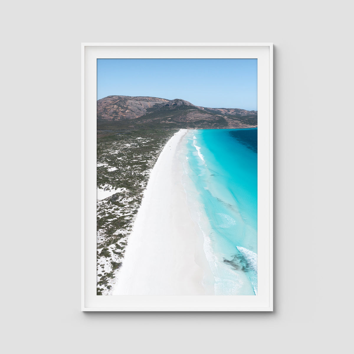 Le Grand Beach - Esperance - Art Print - Traditional Frame - White - Portrait