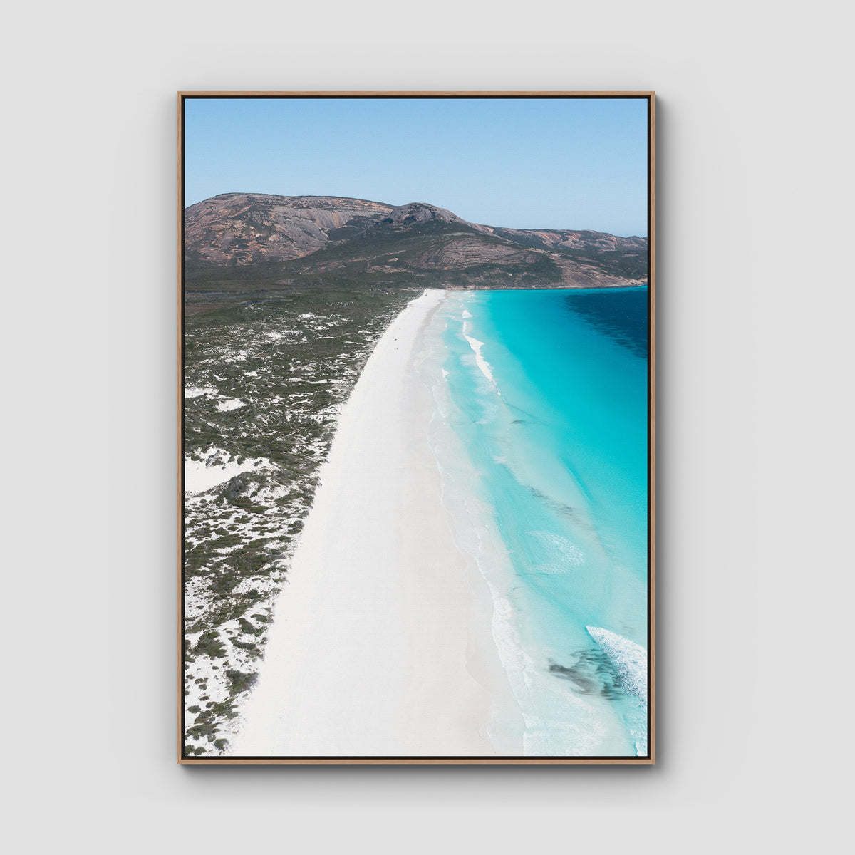 Le Grand Beach - Esperance - Art Print - Float Frame Canvas - Raw Oak - Portrait