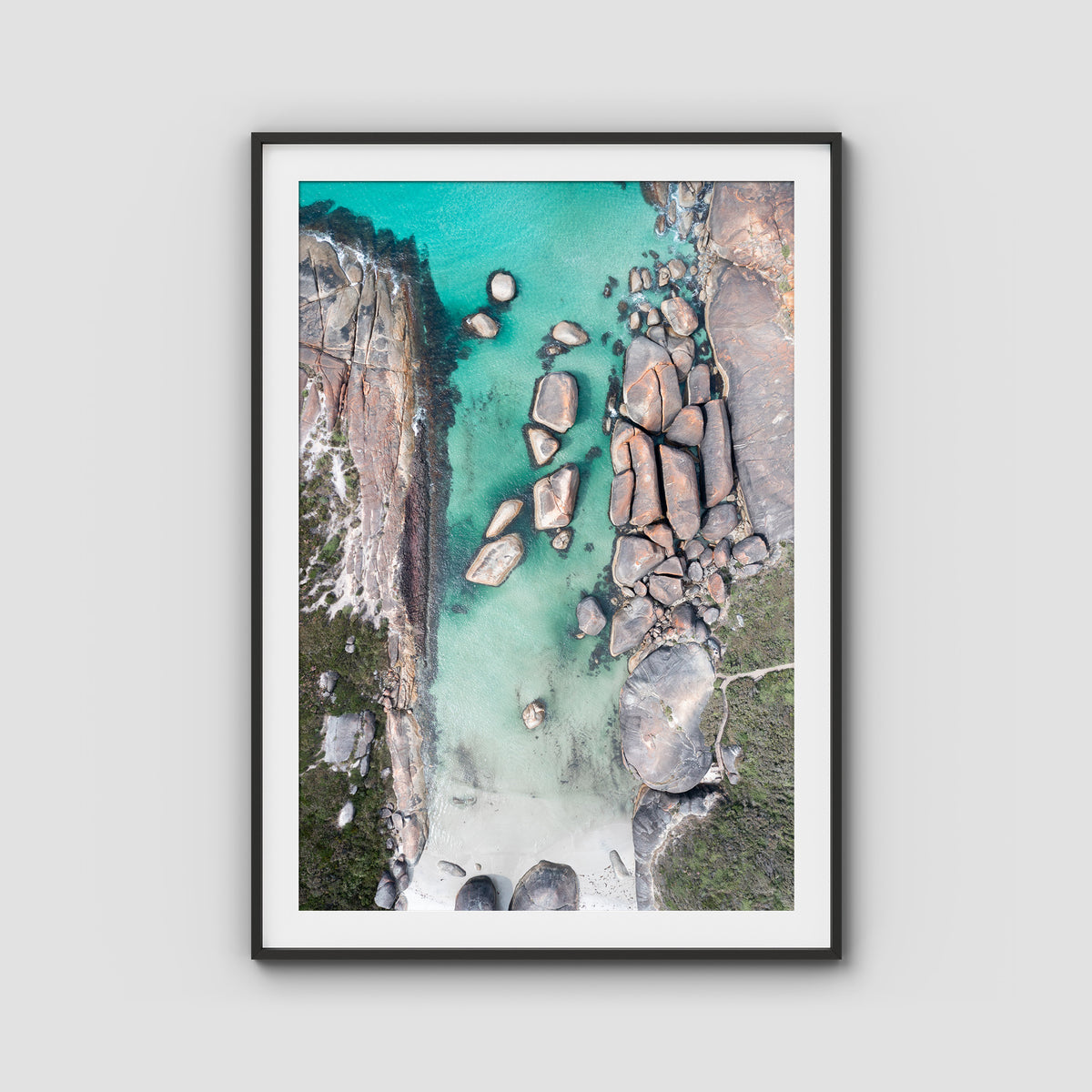 Elephant Rocks Denmark - Art Print - Traditional Frame - Black - Portrait