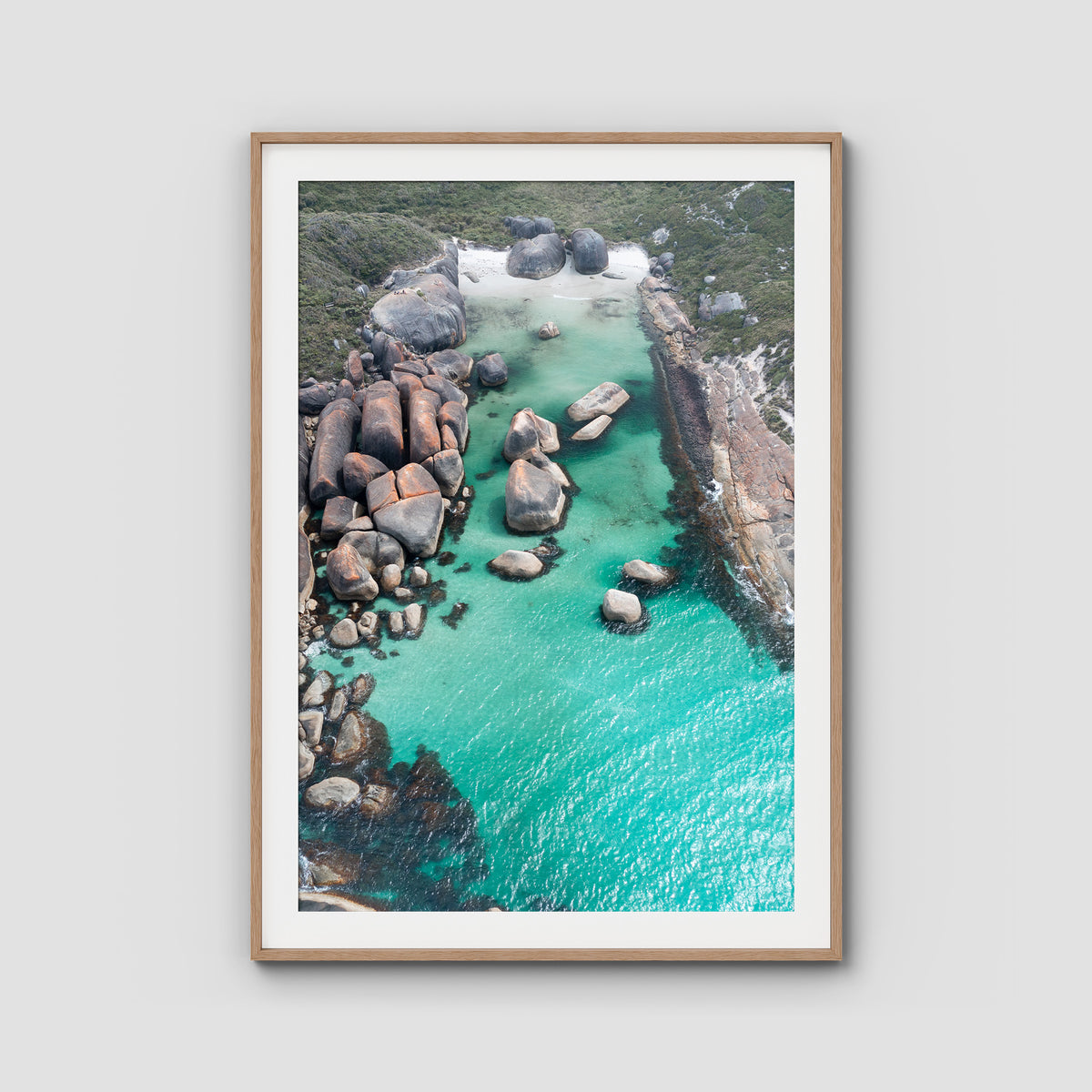 Elephant Rocks Denmark ii - Art Print - Traditional Frame - Raw Oak - Portrait