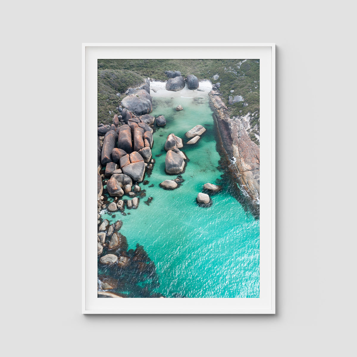 Elephant Rocks Denmark ii - Art Print - Traditional Frame - White - Portrait