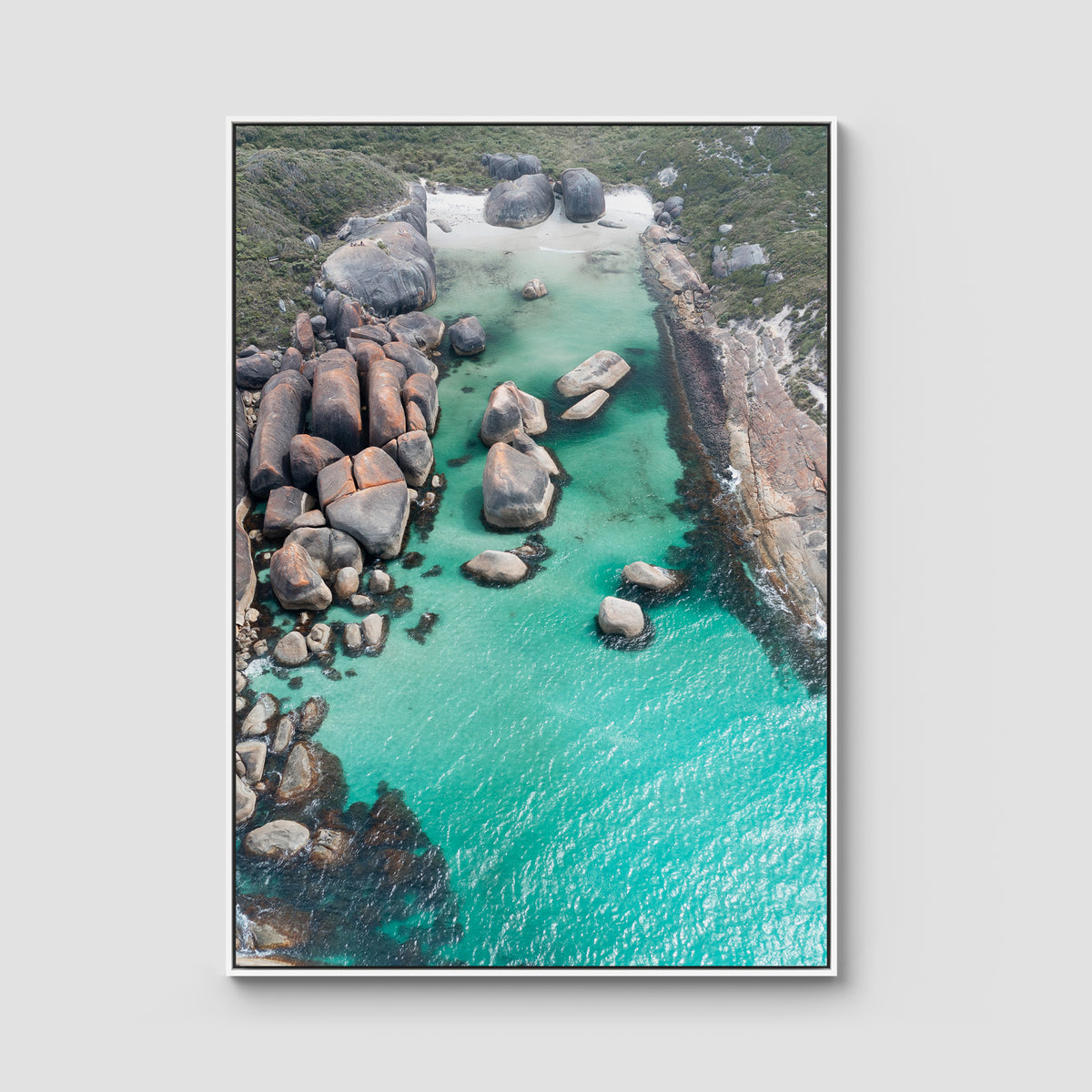 Elephant Rocks Denmark ii - Art Print - Float Frame Canvas - White - Portrait
