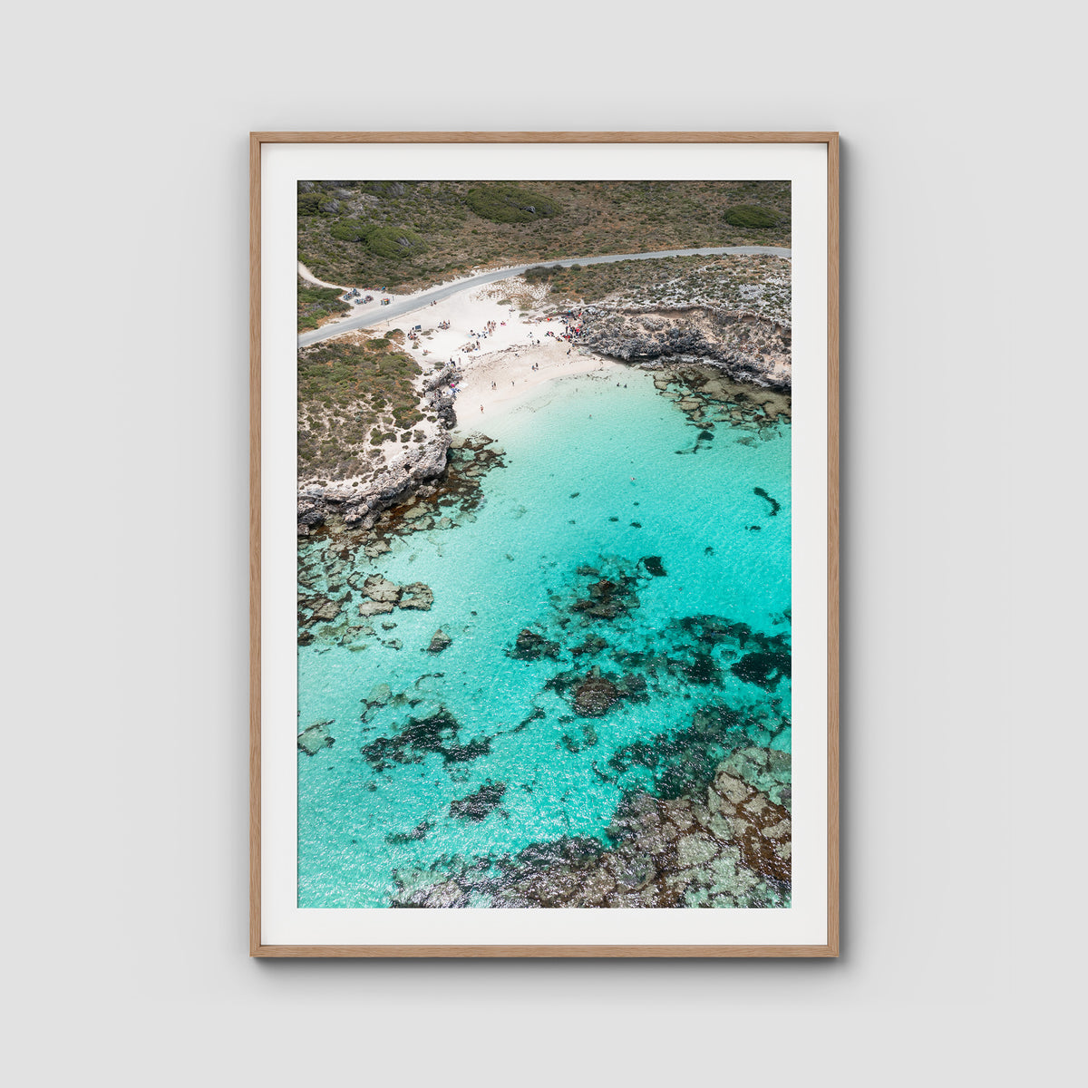 Little Salmon Bay - Rottnest Island - Art Print - Traditional Frame - Raw Oak - Portrait