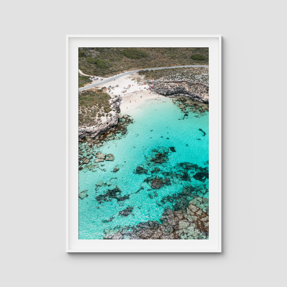 Little Salmon Bay - Rottnest Island - Art Print - Traditional Frame - White - Portrait