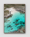 Little Salmon Bay - Rottnest Island - Art Print - Float Frame Canvas - Raw Oak - Portrait
