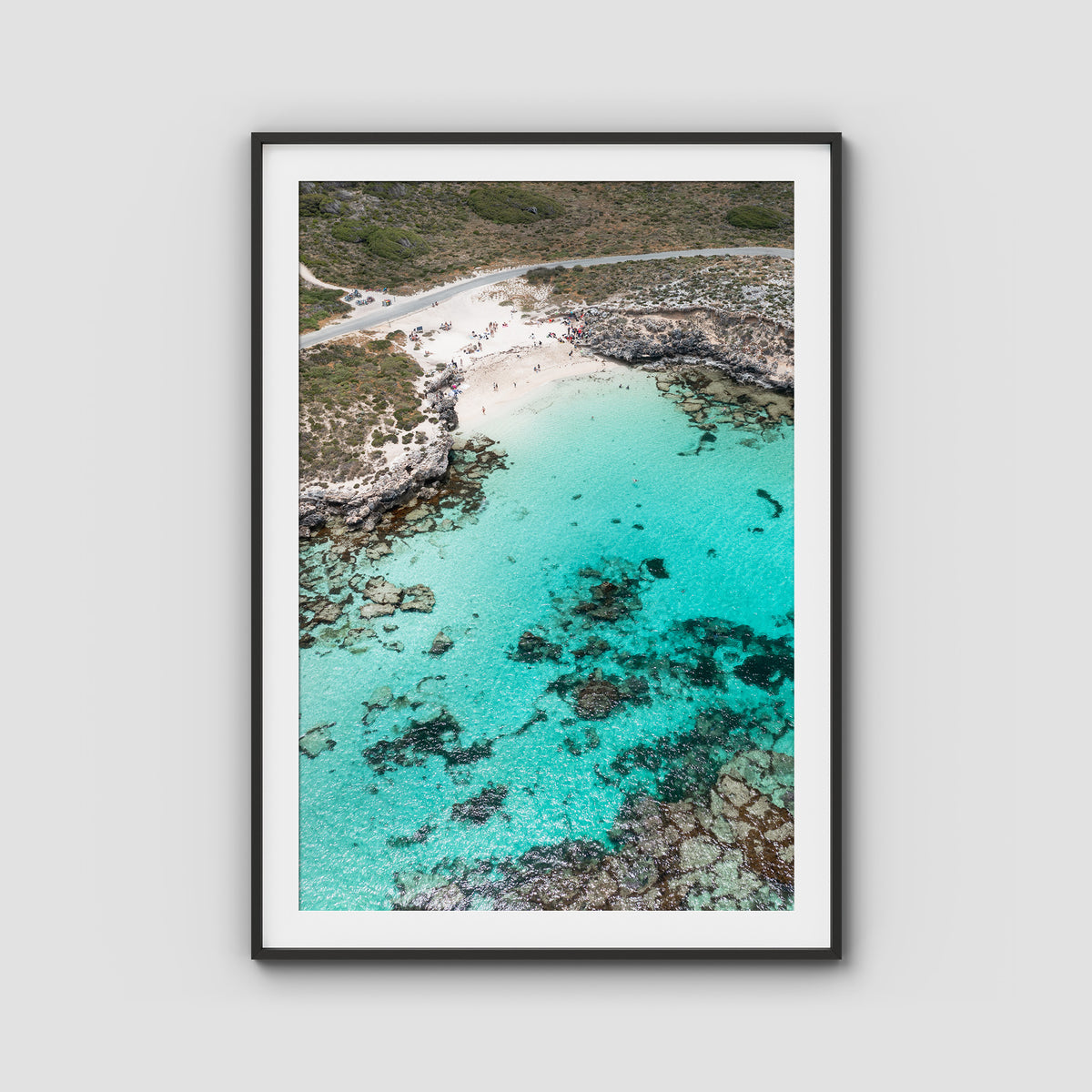 Little Salmon Bay - Rottnest Island - Art Print - Traditional Frame - Black - Portrait