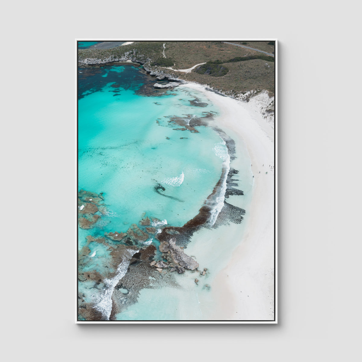 Salmon Bay iii - Art Print - Float Frame Canvas - White - Portrait