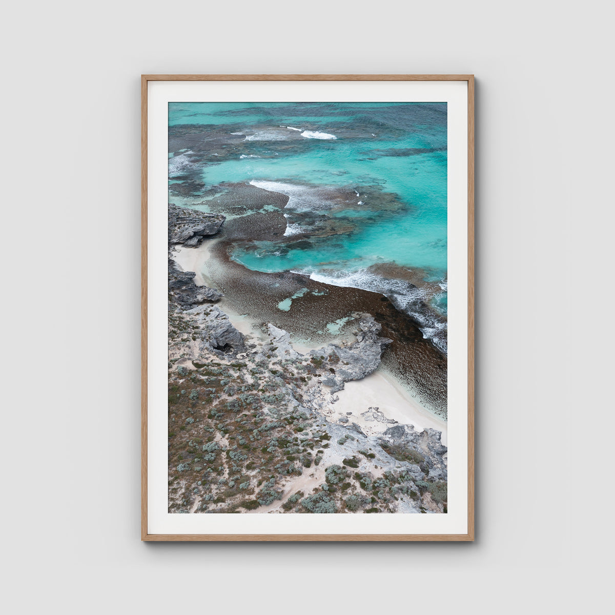 Salmon Bay Curves - Art Print - Traditional Frame - Raw Oak - Portrait