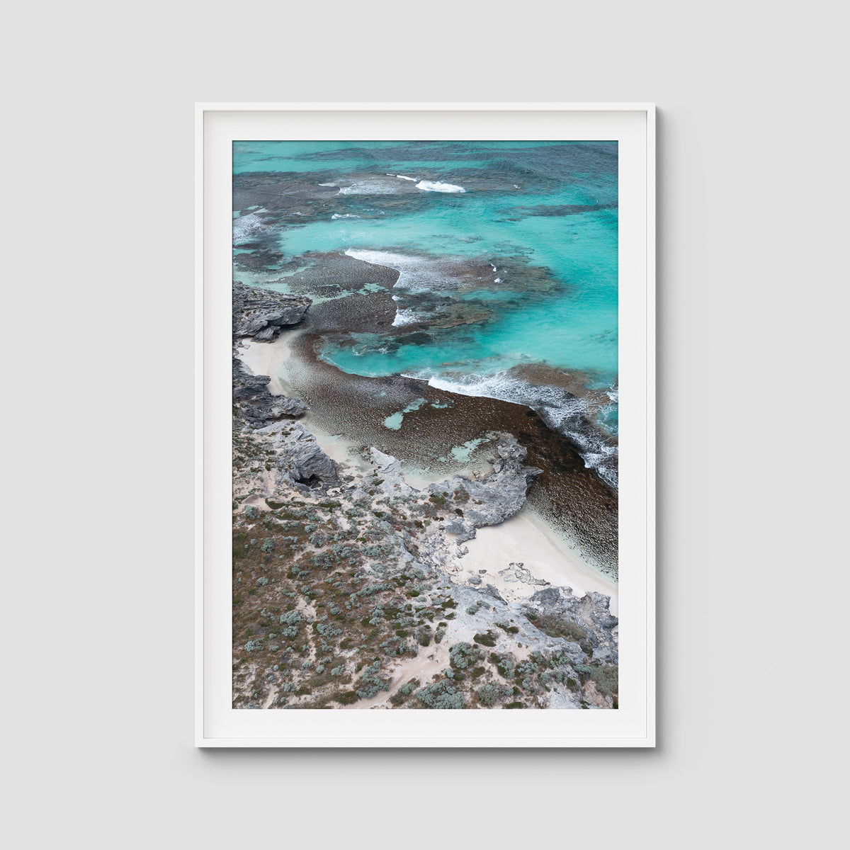 Salmon Bay Curves - Art Print - Traditional Frame - White - Portrait