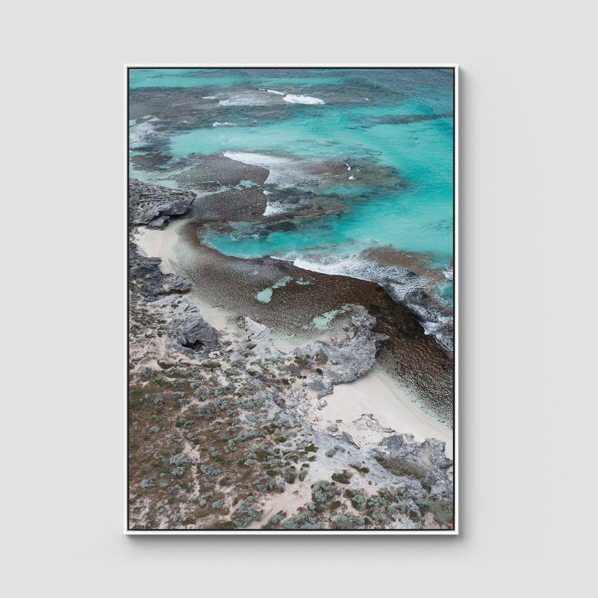 Salmon Bay Curves - Art Print - Float Frame Canvas - White - Portrait