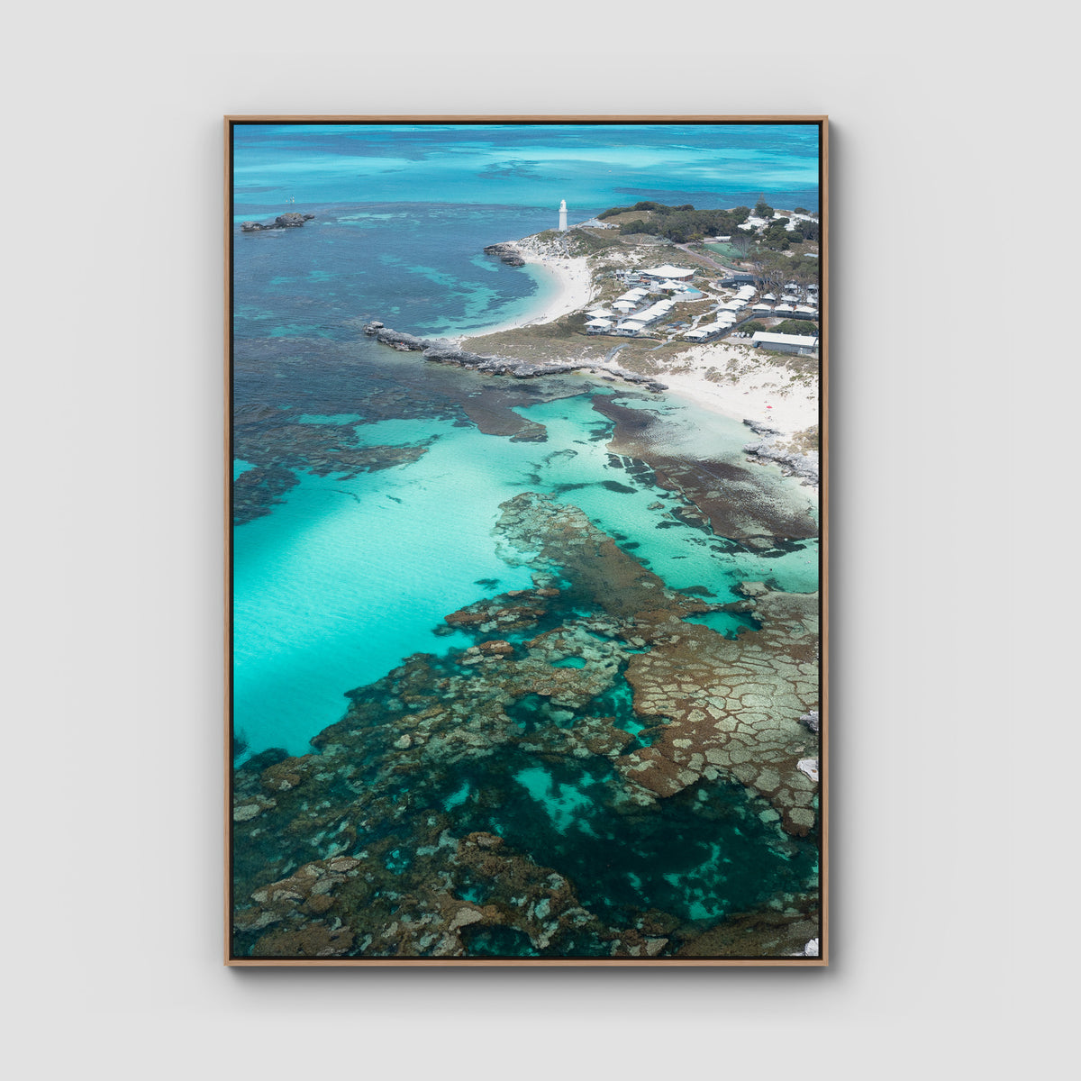 The Basin - Art Print - Float Frame Canvas - Raw Oak - Portrait